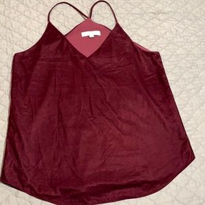 Loft Burgundy Velvet Tank Top